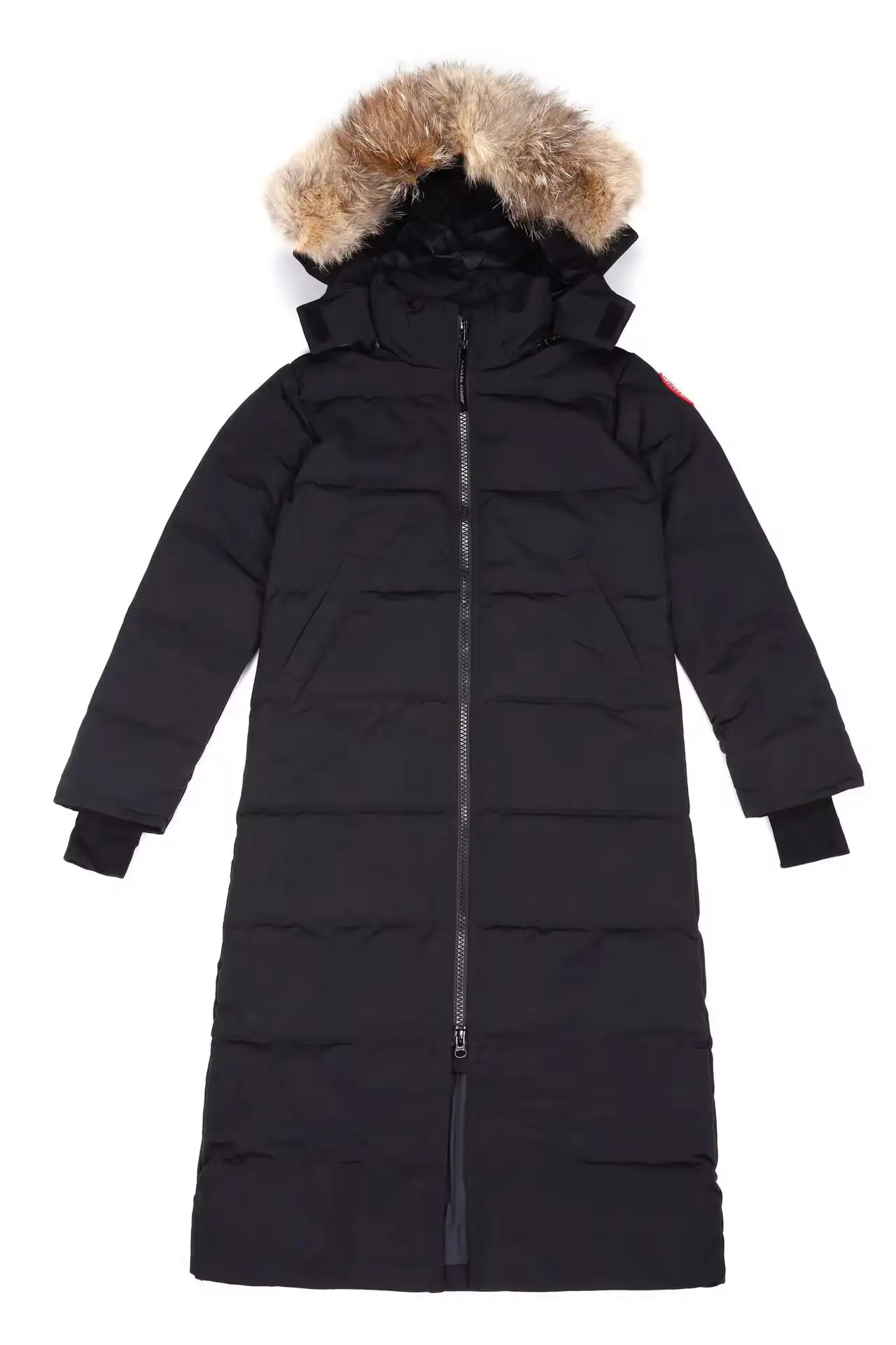 Canada Goose women's black extra-long hooded coat