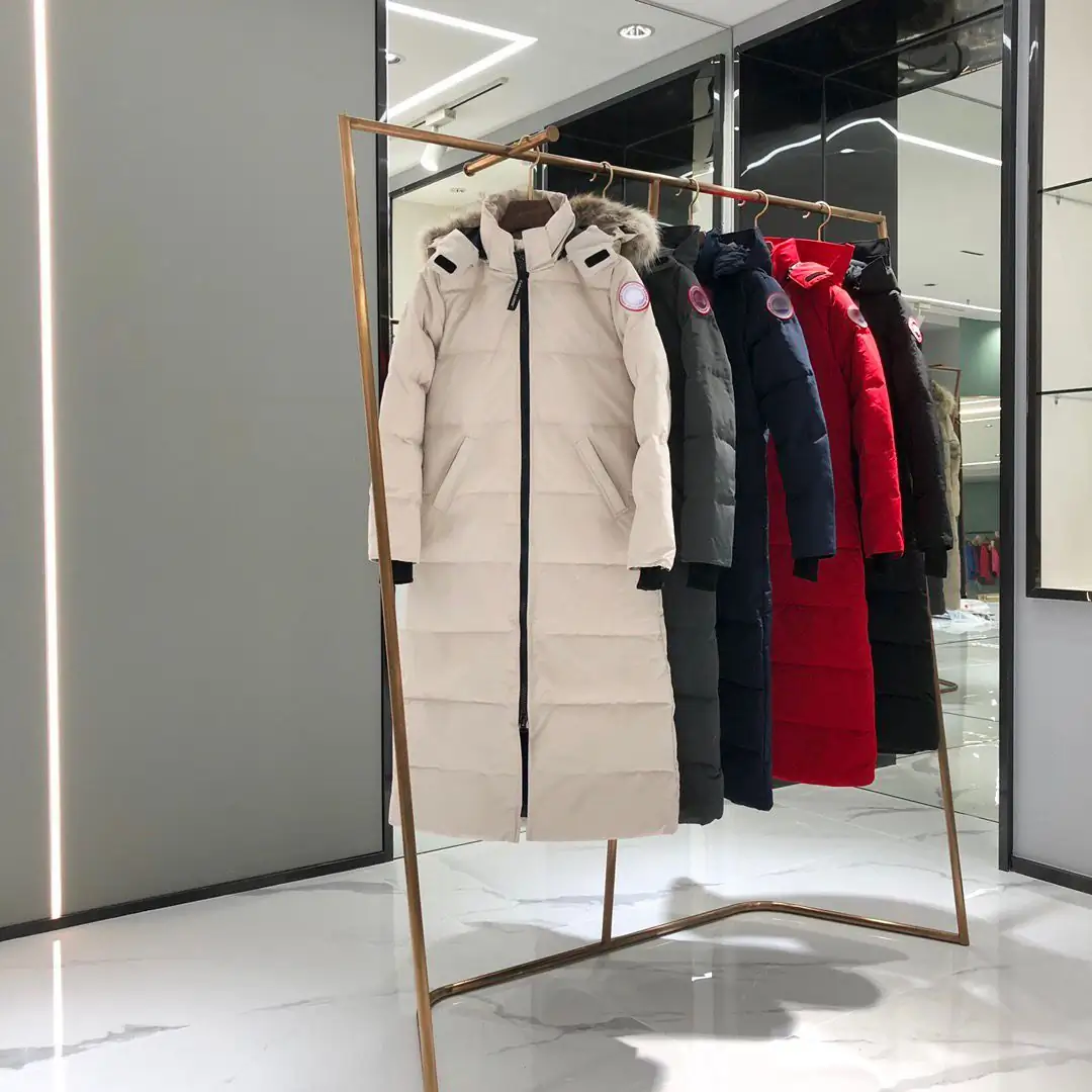 Canada Goose women's extra-long hooded coat in gray