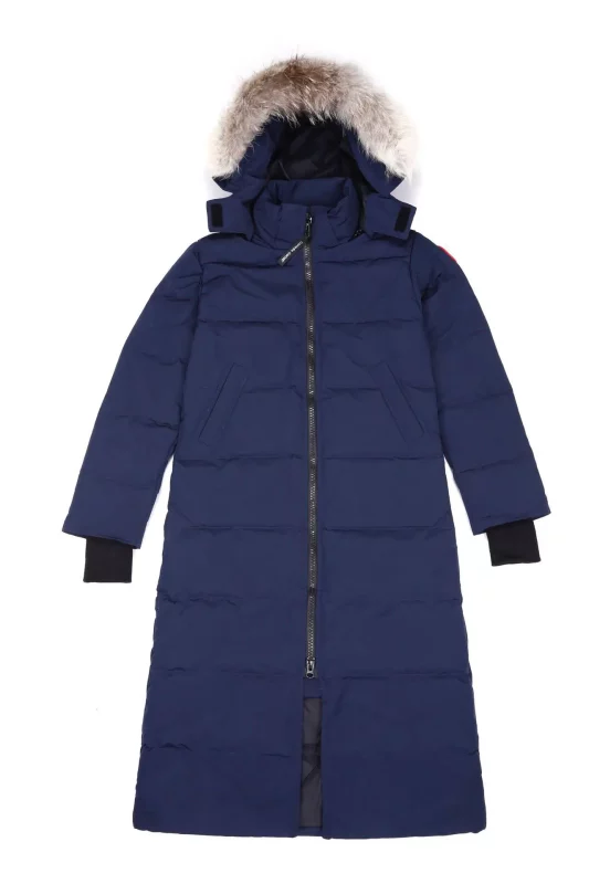 Canada Goose women’s navy blue extra-long hooded coat