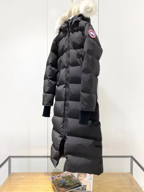 Canada Goose women’s black extra-long hooded coat