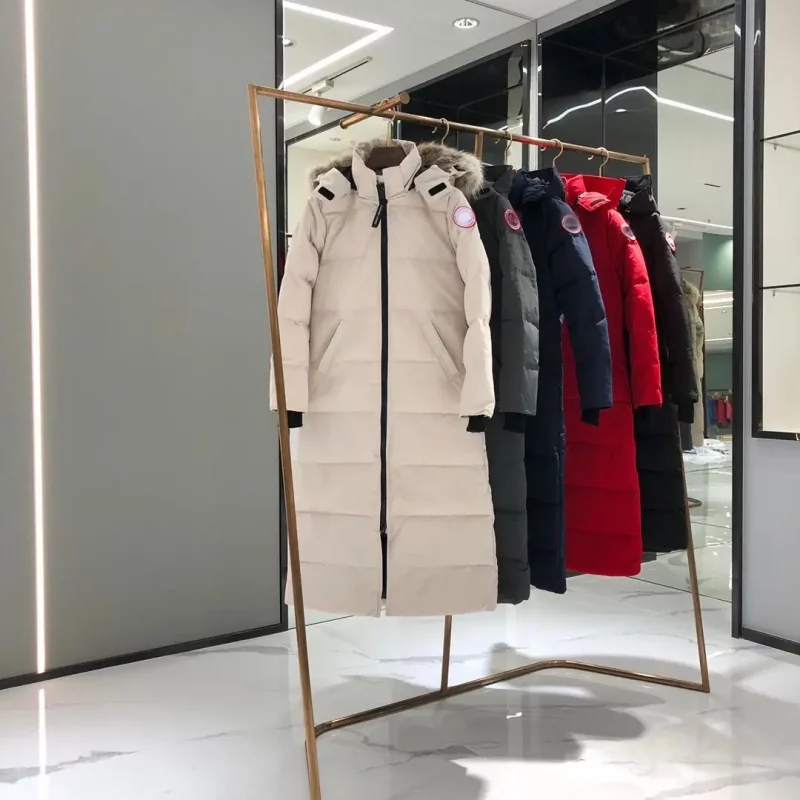 Canada Goose women’s navy blue extra-long hooded coat