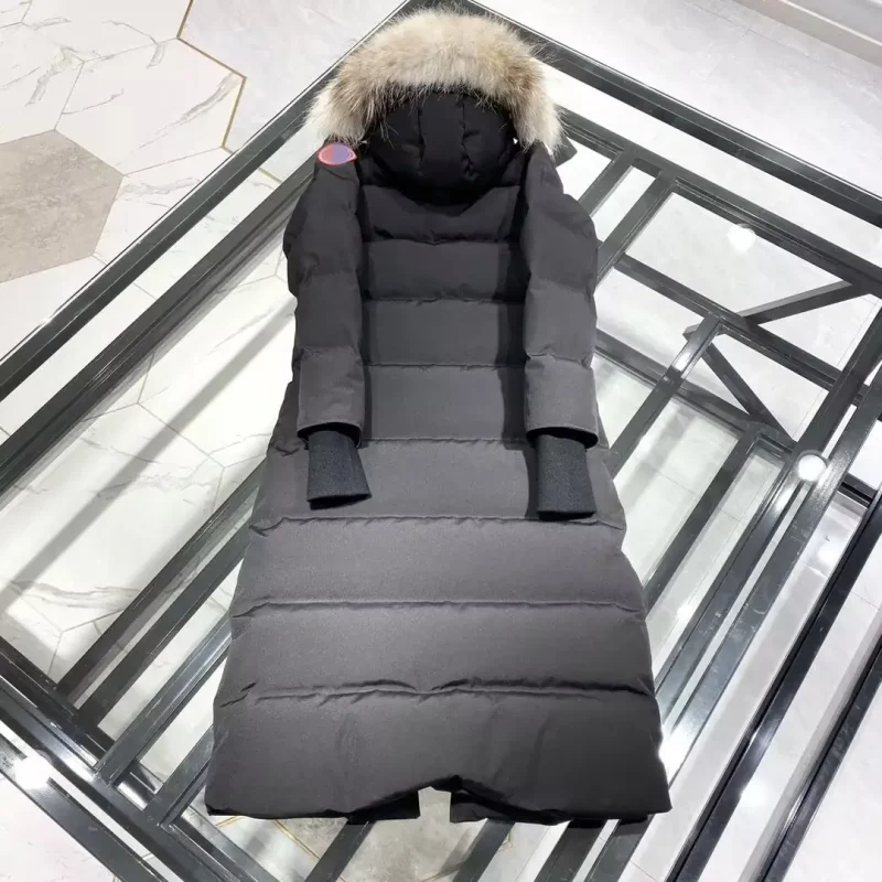 Canada Goose women’s black extra-long hooded coat