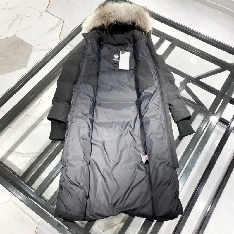 Canada Goose women’s black extra-long hooded coat