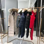 Canada Goose women's extra-long hooded coat in gray - Image 6